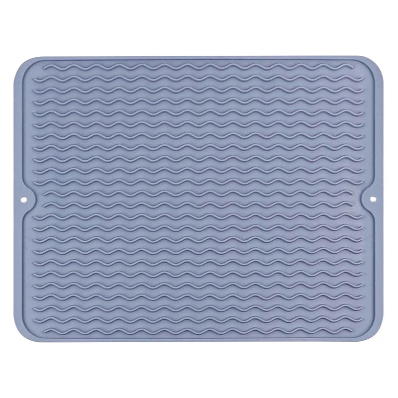 Silicone Dish Drying Mat, 40 X 30Cm - Large Dish Drying Mat, Counter Top Mat, Dish Draining Mat, Sink Mat, Large Silicone Trivet