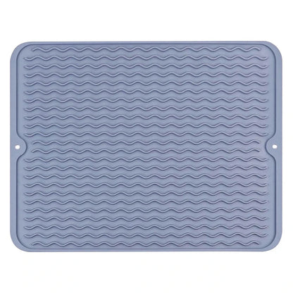 Silicone Dish Drying Mat, 40 X 30Cm - Large Dish Drying Mat, Counter Top Mat, Dish Draining Mat, Sink Mat, Large Silicone Trivet