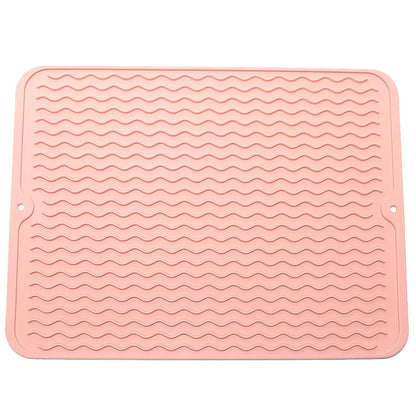 Silicone Dish Drying Mat, 40 X 30Cm - Large Dish Drying Mat, Counter Top Mat, Dish Draining Mat, Sink Mat, Large Silicone Trivet