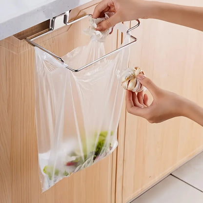 1PCS Ferroalloy Trash Rack, Closet Cabinet Door Trash Bag Holder, Kitchen Accessories,