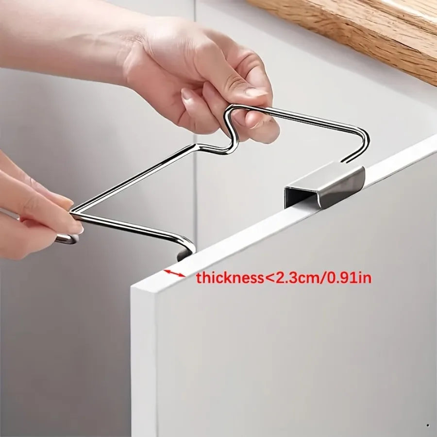 1PCS Ferroalloy Trash Rack, Closet Cabinet Door Trash Bag Holder, Kitchen Accessories,