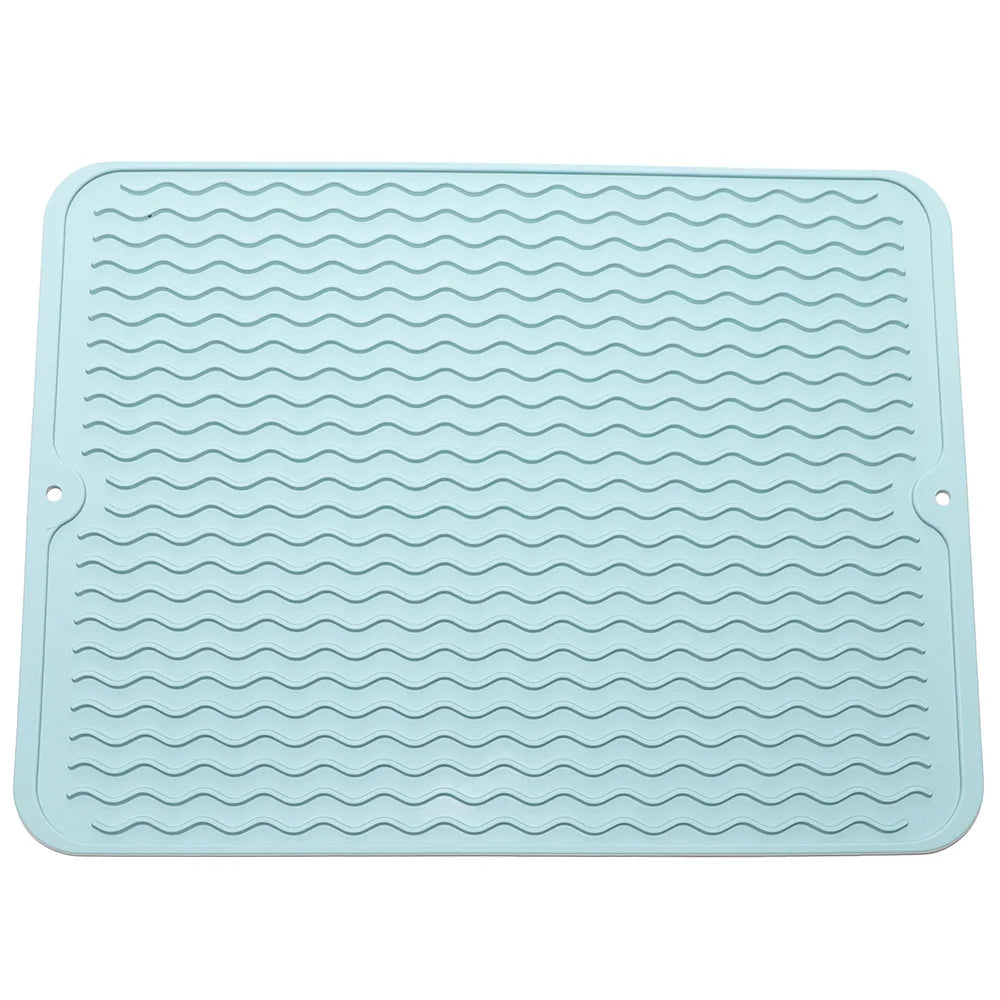 Silicone Dish Drying Mat, 40 X 30Cm - Large Dish Drying Mat, Counter Top Mat, Dish Draining Mat, Sink Mat, Large Silicone Trivet