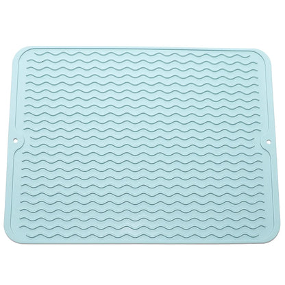 Silicone Dish Drying Mat, 40 X 30Cm - Large Dish Drying Mat, Counter Top Mat, Dish Draining Mat, Sink Mat, Large Silicone Trivet